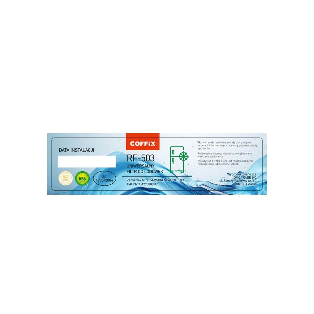 COFFIX RF-503 - Samsung HAFIN1/EXP hűtőszekrényekhez kompatibilis szűrőbetét